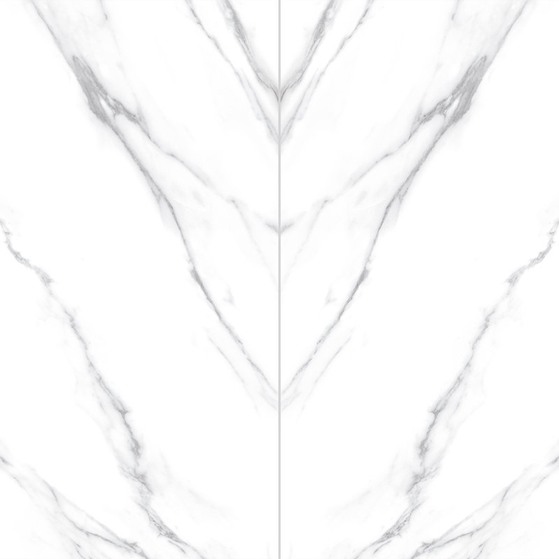 Halo 24X48 Carrara Book Match A+B, White/Gray