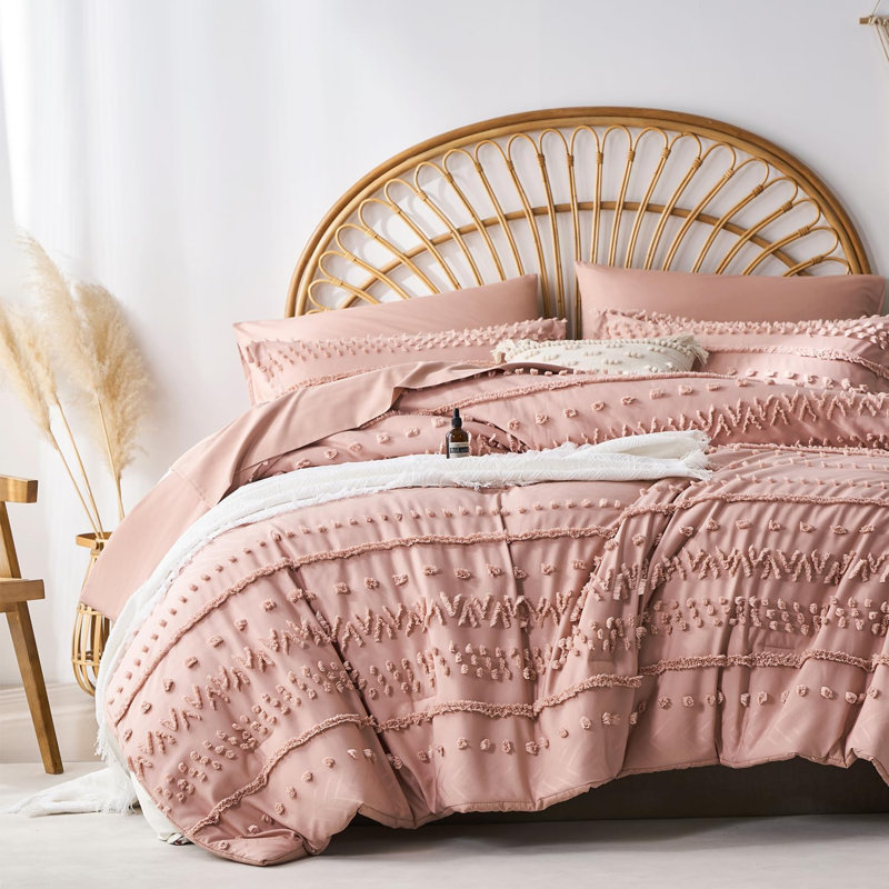 Ensemble d'édredon 7 pièces, ensemble d'édredon et de draps touffeté dans un sac, ensemble de literie complet en microfibre douce toutes saisons