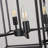 8-Light Black Geometric Cage Chandelier, Adjustable Height-128940662