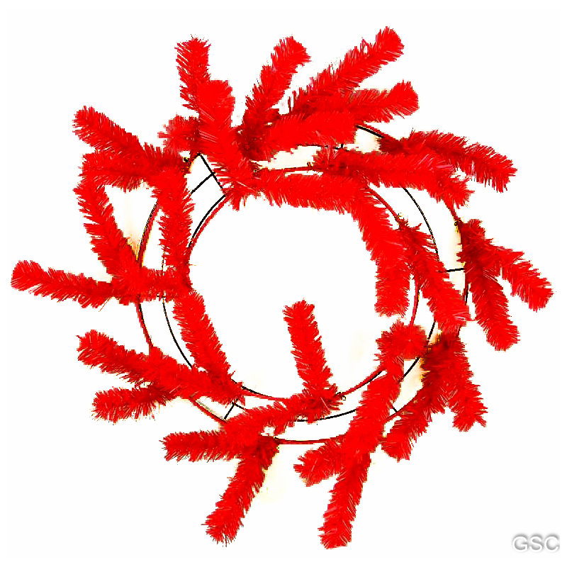 Couronne en métal 24 po, Rouge, H 24 po x l 24 po x P 2,5 po