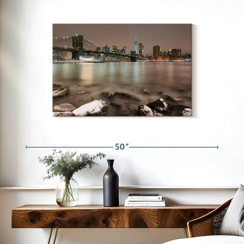 Ravi Winter Brooklyn Bridge, 24" H x 36" W