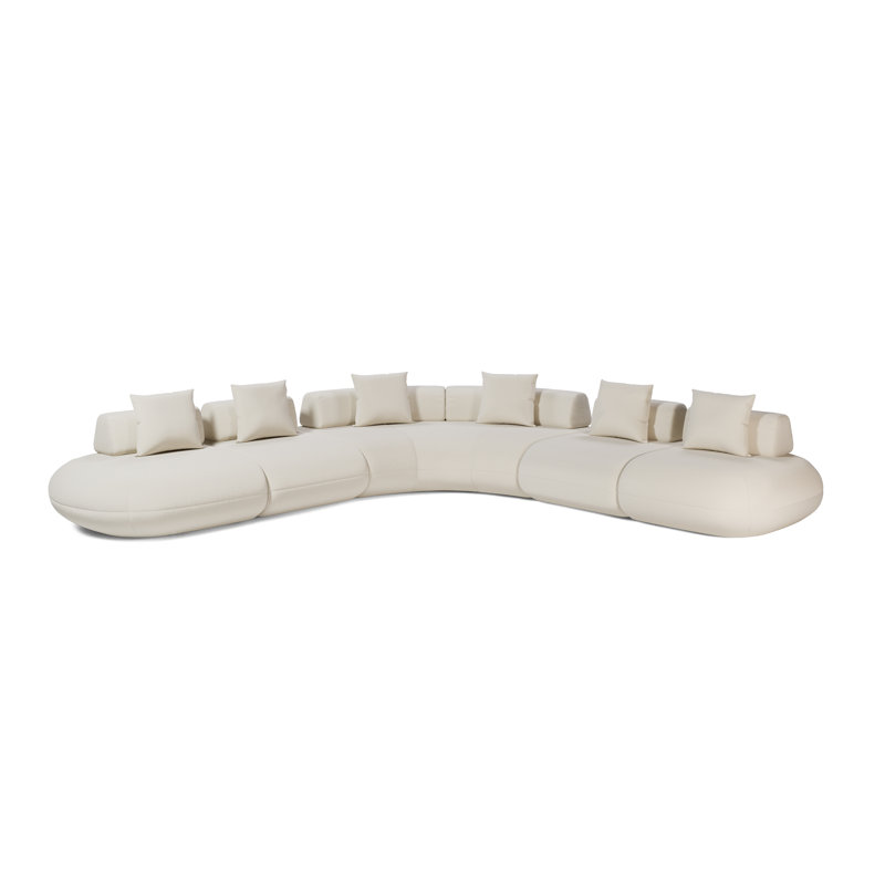Canapé modulaire Dannita Bouclet Vainilla, H 29 po x l 175 po x P 154 po