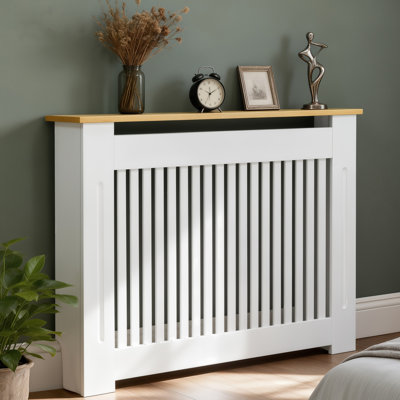 83Cm High Radiator Cover Modern Mdf Grill Shelf Cabinet Heater Cover With Wood Texture Nature Top Vertical Slats Radiator Shelf Thickened For Living Room Bedroom Vertical 