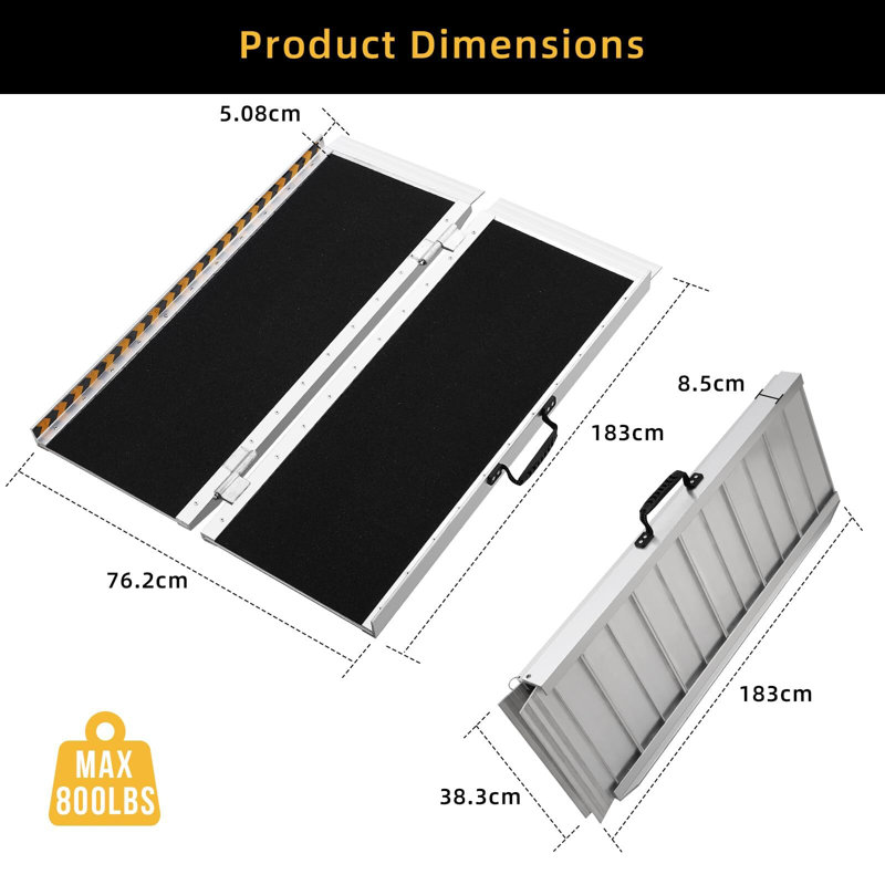 Rampe portative en aluminium Zstar, H 1,98 po x l 29,72 po x L 71,37 po