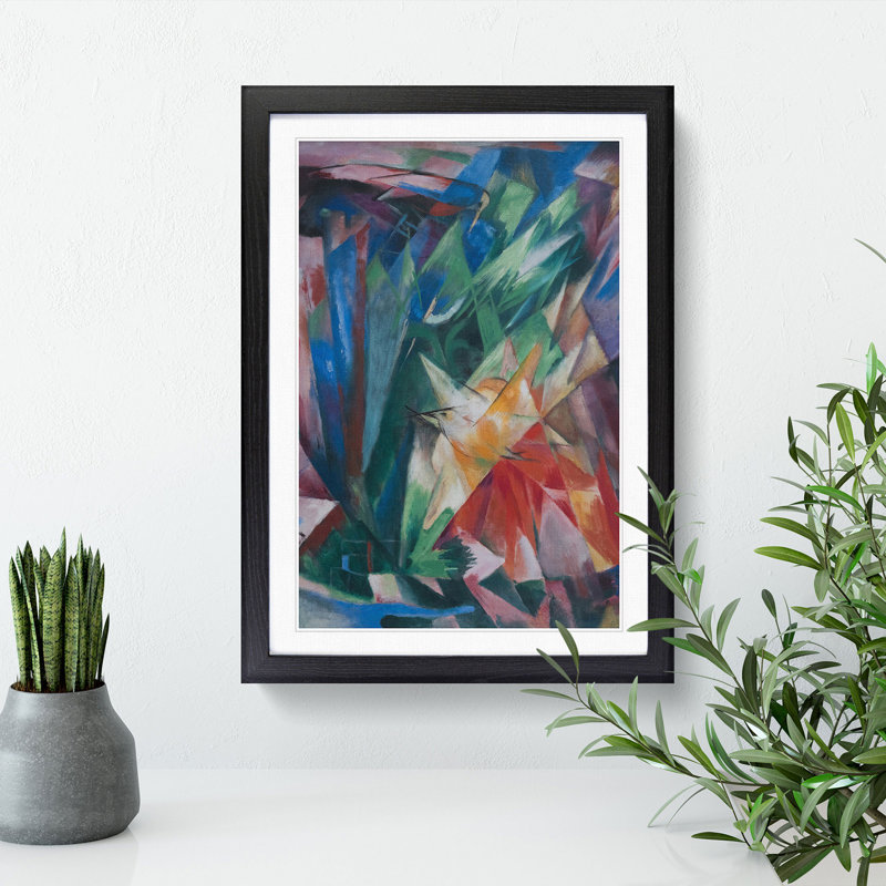 Birds by Franz Marc - Picture Frame Graphic Art, 36cm H x 27cm W x 2cm D, Black