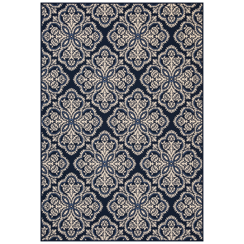 Tulia Floral Indoor / Outdoor Rug, Rectangle 6'7" x 9'6"