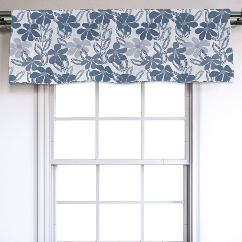 Sateen Floral Ruffled Window Valance