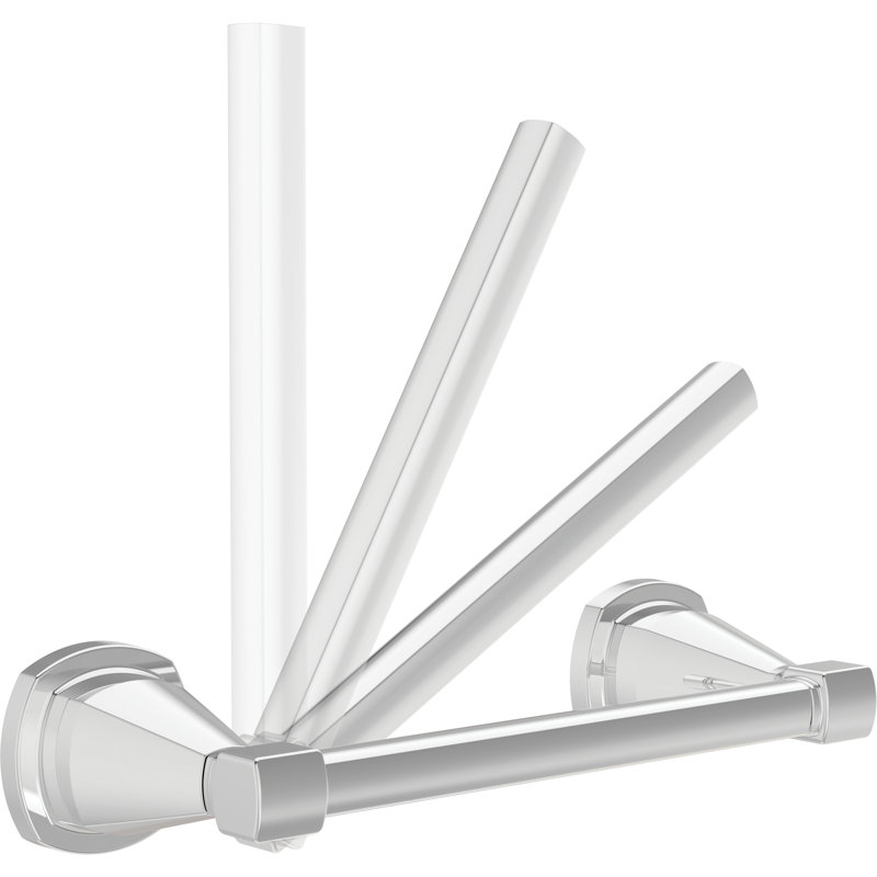 Stryke Wall Mount Pivot Arm Toilet Paper Holder Bath Hardware Accessory, Polished Chrome