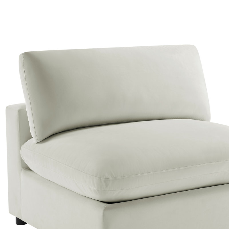 Canapé modulaire 5 pièces Vinessa, Polyester ivoire performance