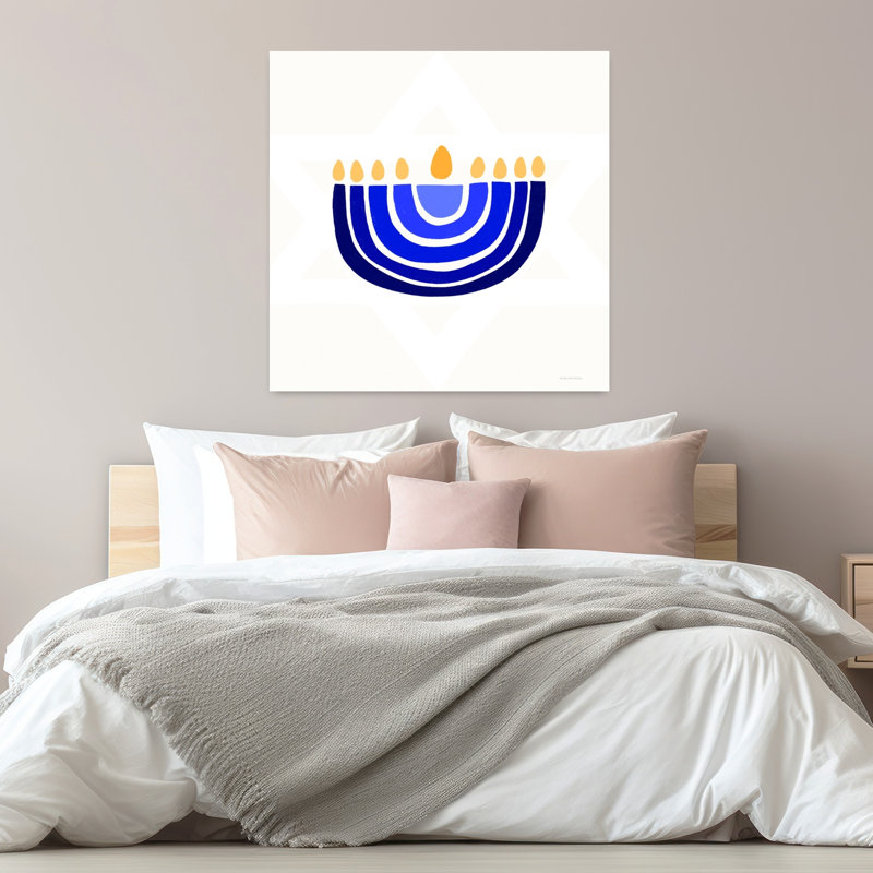 Art contemporain abstrait Rainbow Menorah, H 32 po x l 32 po