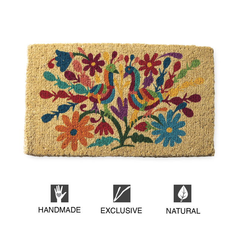 Otomi Mexican Peacock Coir Doormat