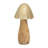 Mushroom Figurine Mango Wood and Aluminum Modern Sculptural Accent 8" Gold Metallic Finish for Home Office Living Room Bedroom Decor