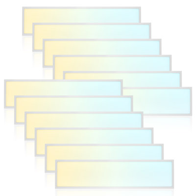 LUXRITE 1x4 FT LED Backlit Flat Panel Light, 5CCT 3000K-6500K, 20W-40W, 2500-5000LM, Dimmable, Drop Ceiling Troffer Light, DLC Premium, ETL 12 Pack