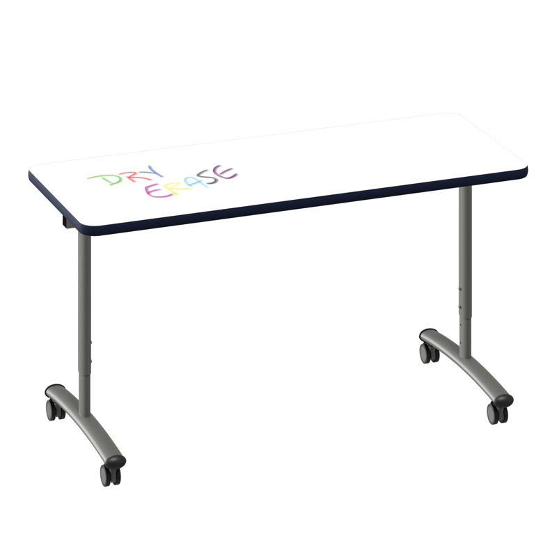 Table rabattable Premium Premium, H 38 po x L 60 po x l 24 po, Blanc / Bleu marine