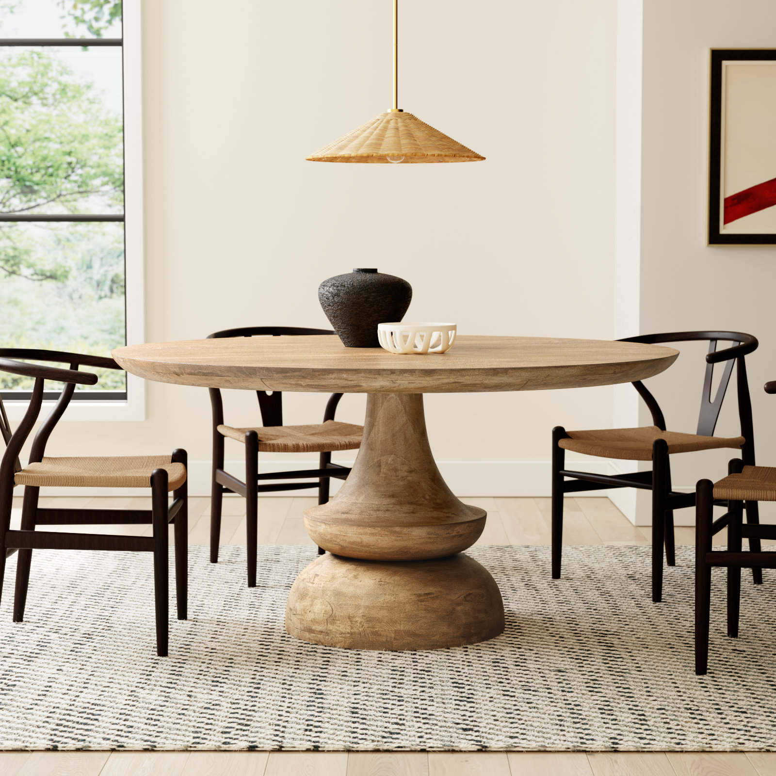 Dorothea 60'' Round Dining Table, Brown