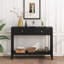 Console avec tiroirs, table d'appoint en bois avec table de rangement étroite et tablette de rangement