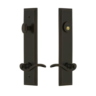 Carré Tall Plate Complete Entry Set with Single Cylinder Deadbolot and Bellagio Lever