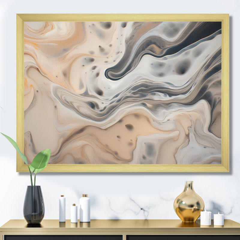 Abstrait en marbre avec espace de reproduction I, reproduction d'art sur toile, H 12 po x l 20 po x P 1 po