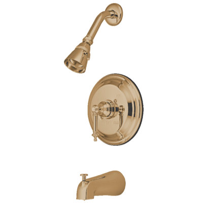 Robinet de baignoire et douche à pression équilibrée à poignée simple Kingston Brass Templeton