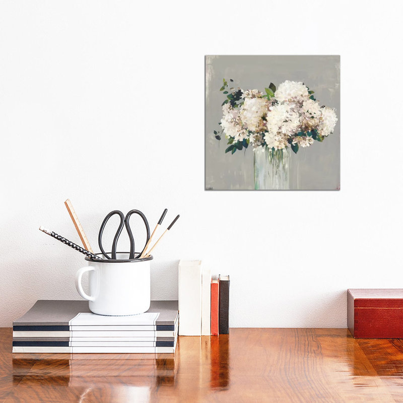 « Hortensia » par Allison Pearce, reproduction d’art, Toile tendue, Pas de tapis, H 12 po x l 12 po x P 1,5 po