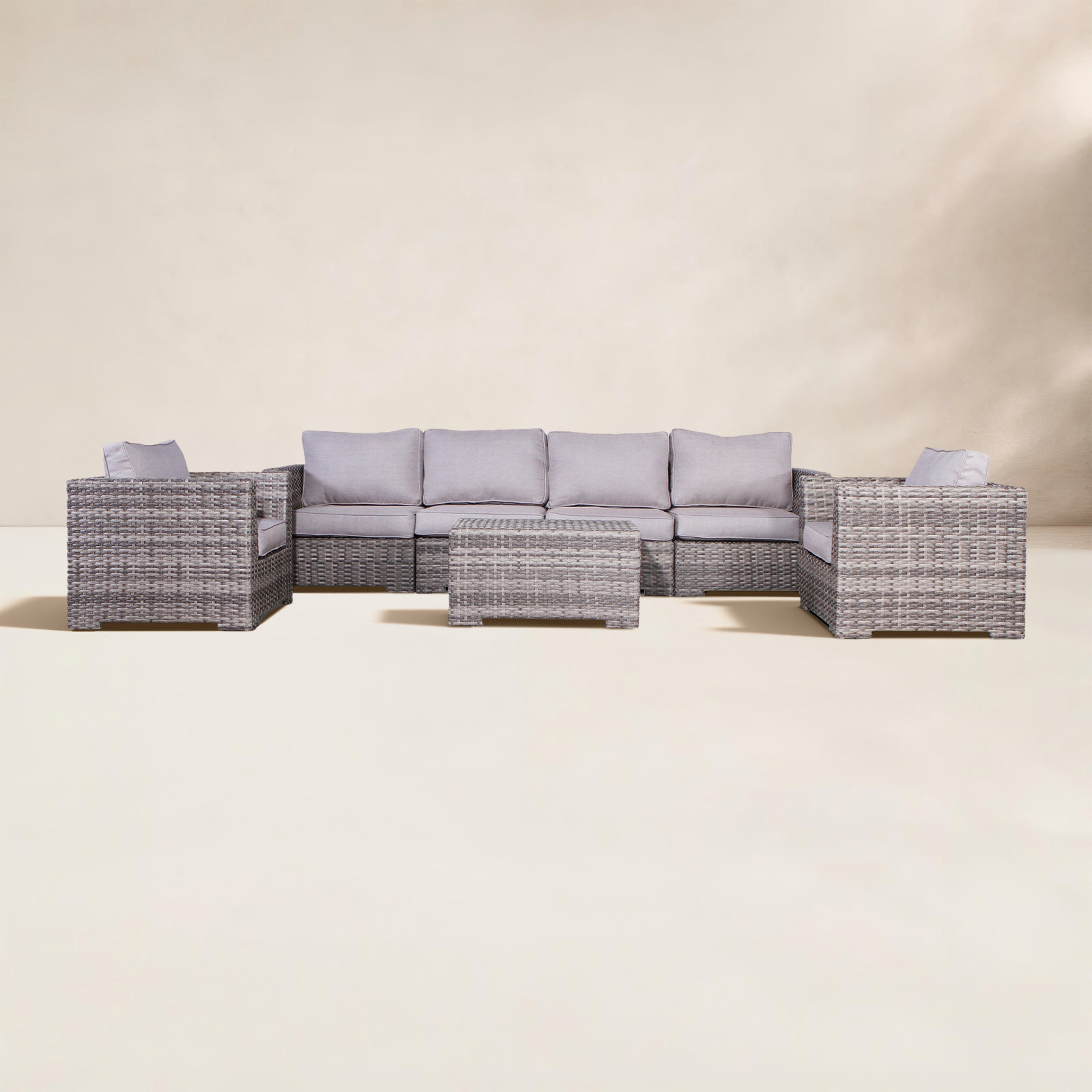 McDougal 6-Person Patio Seating Group, Mixed Gray