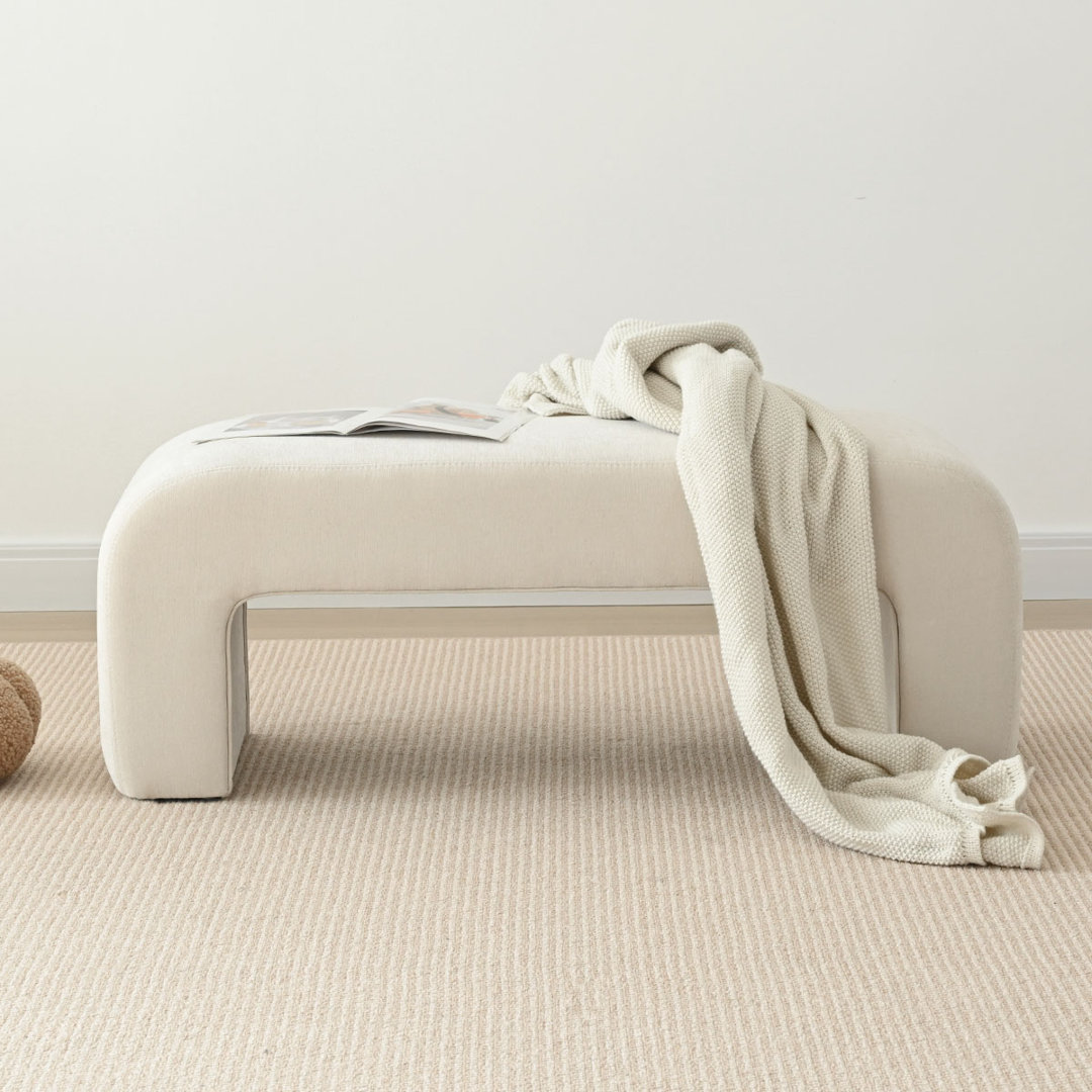 Steven 47" Chenille Waterfall Bench Kelly Clarkson Home Upholstery 