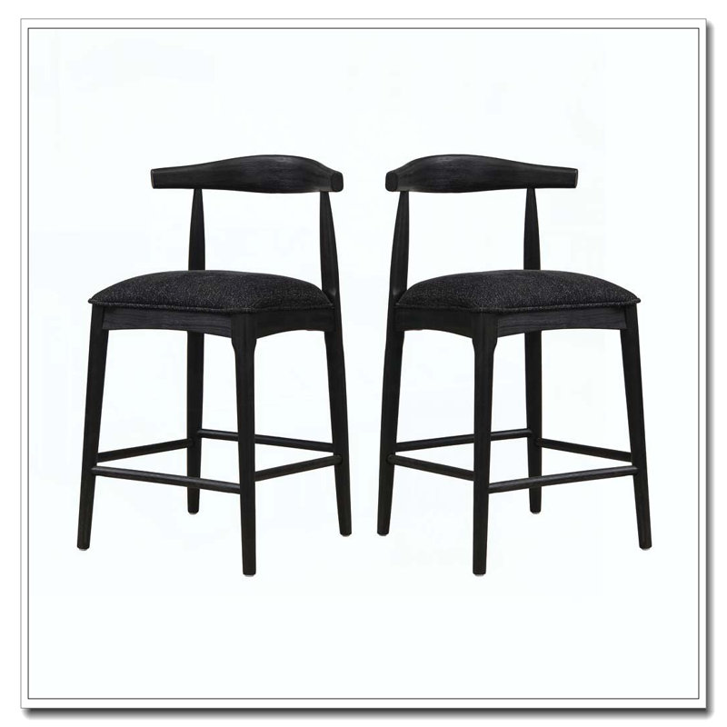 Tabouret de bar en bois, 26.5", Noir