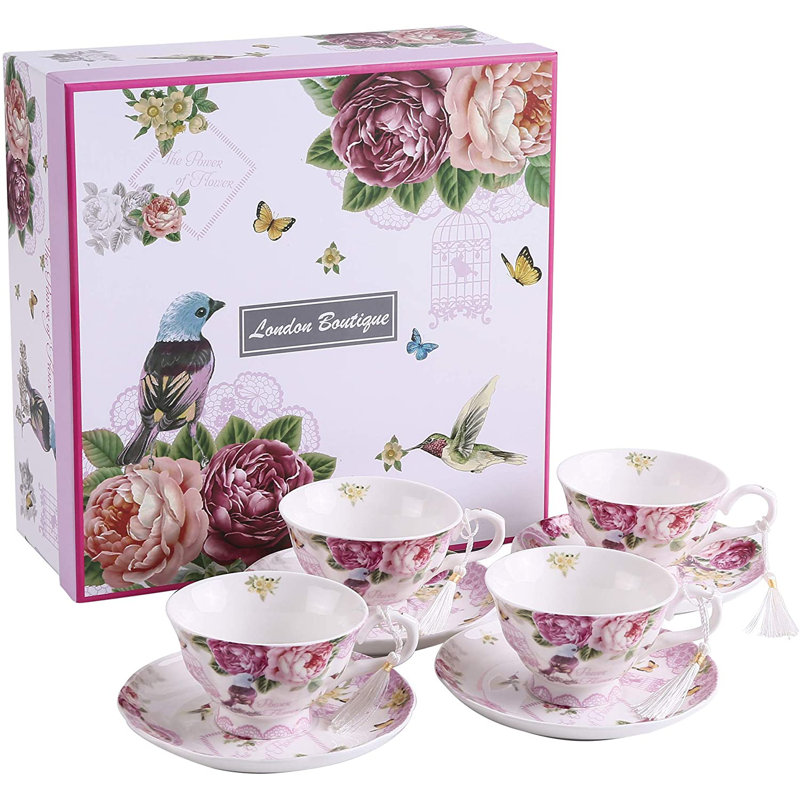 Alfret Bone China Teacup and Saucer