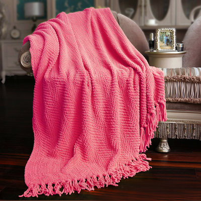 Tweed Knitted Throw Blanket