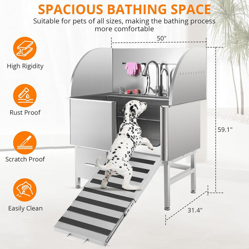 Grooming Tub, 150.1cm H x 127cm W x 79.8cm D
