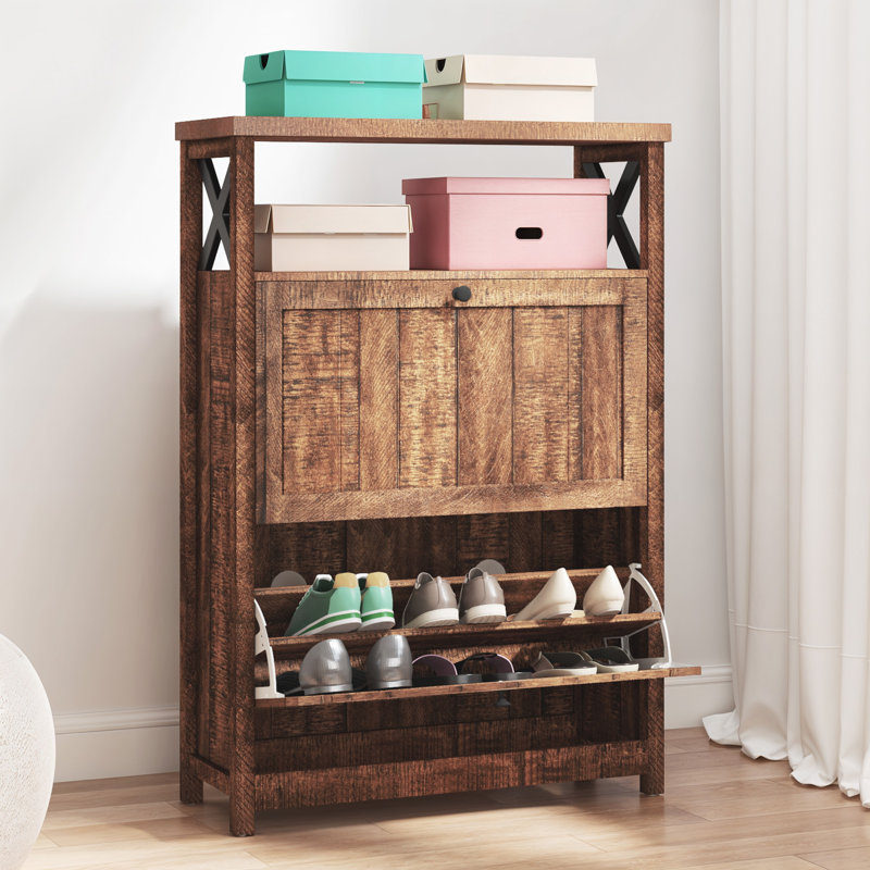 Armoire de rangement à chaussures Herik , Brun