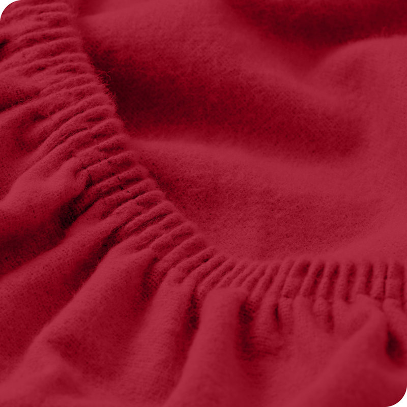 Queen Red Cotton Flannel Deep Pocket Fitted Sheet
