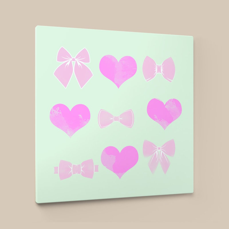 Nœuds et cœurs par CAD Designs - Graphisme sur toile, H 36 po x l 36 po, Wrapped Canvas, Ne s’applique pas