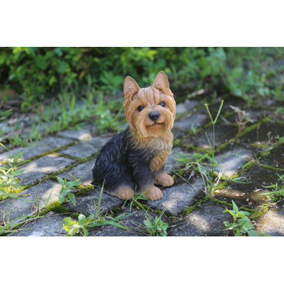 Statue yorkshire terrier assis