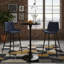 Table de salle à manger H 41,7 po en terrazzo noir avec base en piédestal en métal