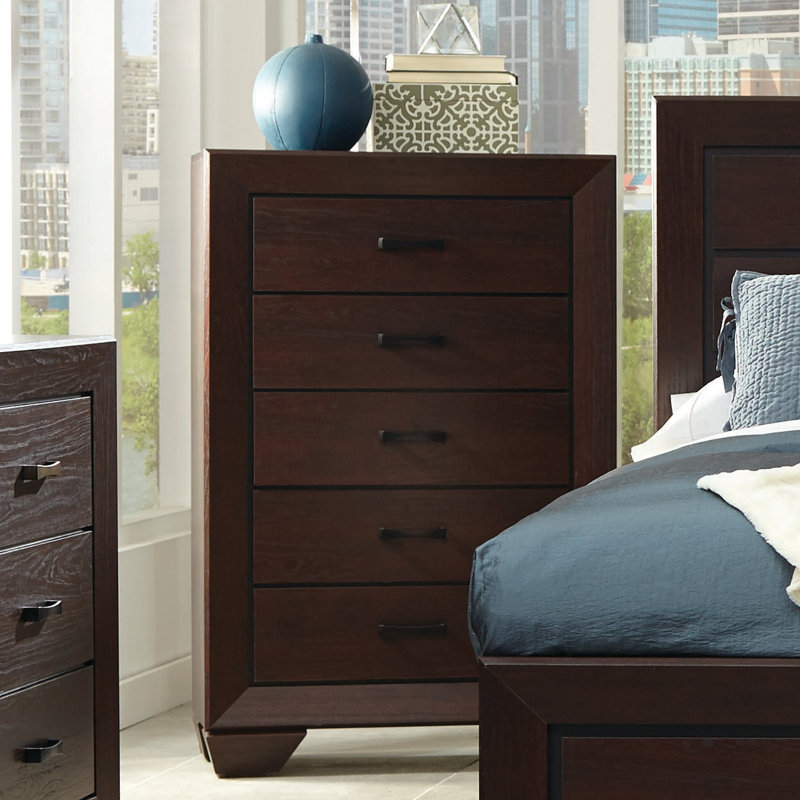 Commode 5 tiroirs Brookes, Cacao foncé