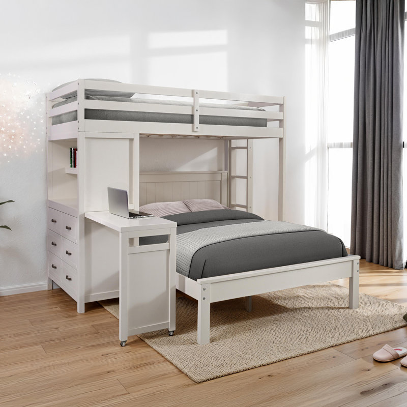 Lit mezzanine simple avec lit double Karol