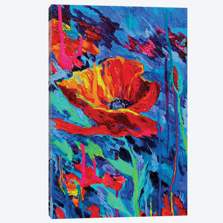 « abstract pops », reproduction sur toile, H 18 po x l 12 po x P 1,5 po, Pas de tapis, Toile tendue