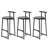 27''H Of 3, Black Seat & Metal Legs, Pleasant And Modern For Kitchen Counters Cozy Seating-1841833047