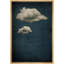 Œuvre de décorations murales minimalistes abstraites bleu foncé et bicolores - impression sur toile flottante-98126450-98126449