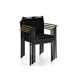 Selene Aluminum Stackable Dining Arm Chair with Teak Arm Rest