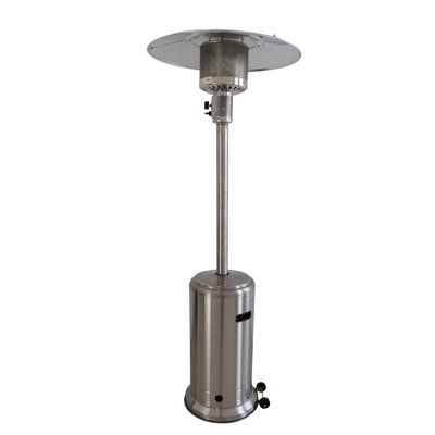 Chauffe-terrasse au propane 46000 - Acier inoxydable, gris acier, puissant apport de chaleur continu