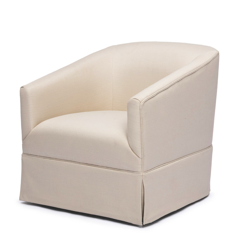 Chaise de bureau pivotante à jupe en lin Earl