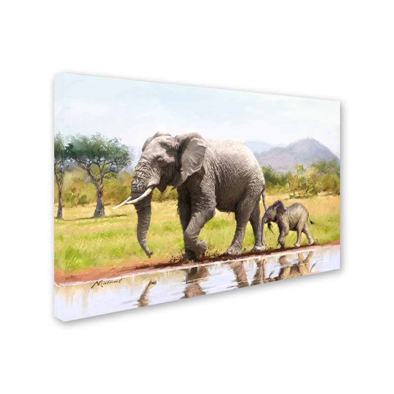 Armand 'Elephant' Print on Canvas, 16" H x 24" W x 2" D