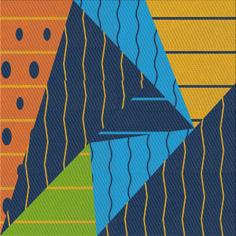 Tapis décoratif bleu, Carré 5 pi