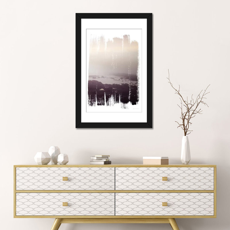 « painted seaside iii », reproduction de photo sur toile tendue, Papier d'art encadré noir, H 32 po x l 24 po x P 1 po, Blanc