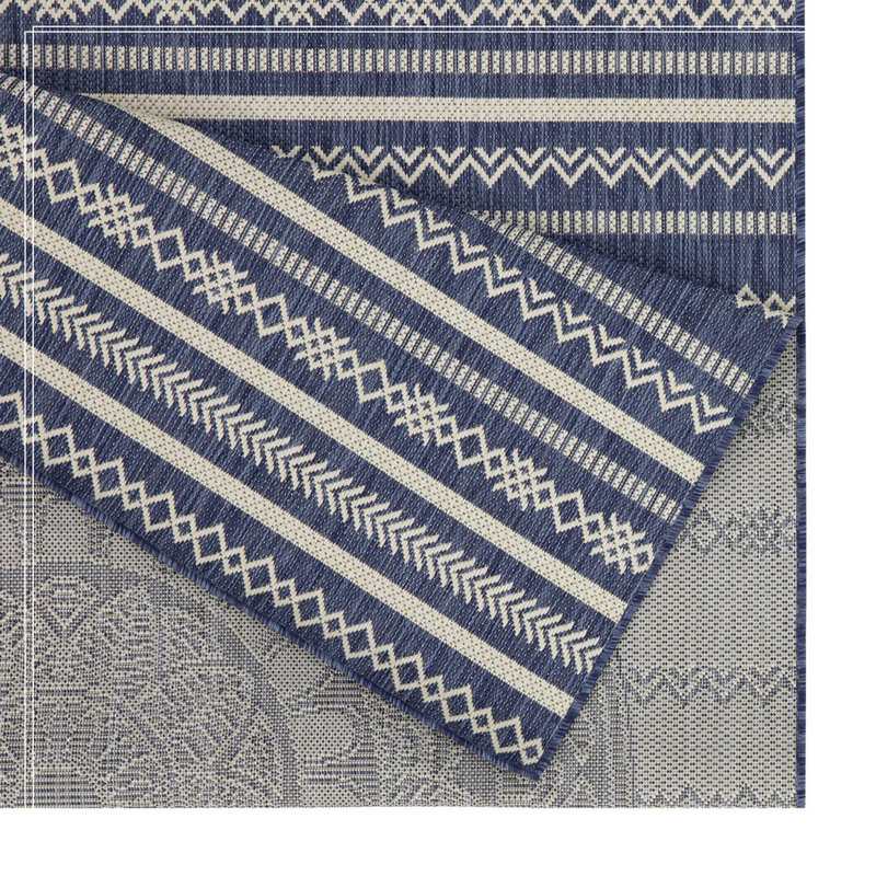 Blue Indoor/Outdoor Area Rug, Rectangle 7'10" x 10'3"
