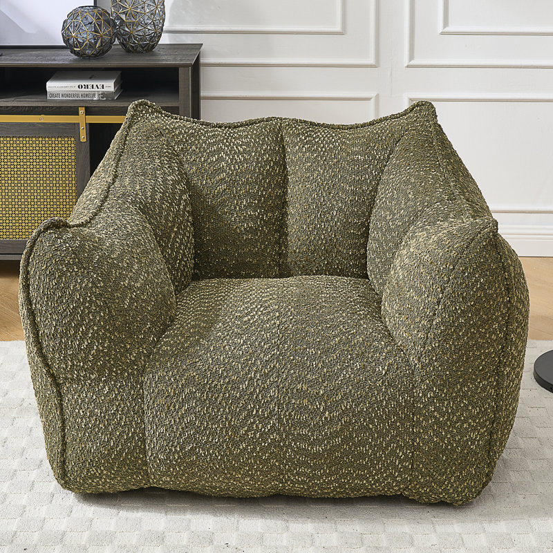 Fauteuil à billes Thaloria, Chenille vert olive, H 30,7 po x l 47,2 po x P 36,2 po