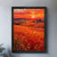 Art encadré noir rétro Le coucher de soleil jette une teinte dorée sur les rizières, art mural, impressions de style rétro-1169867246