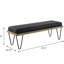 Banc rembourré bleu foncé de style Mid-Century pour vestibules et couloirs